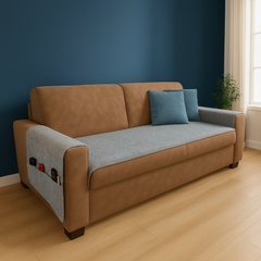 Runner Copriseduta divano Impermeabile con copribraccioli - ARMOR grigio-1