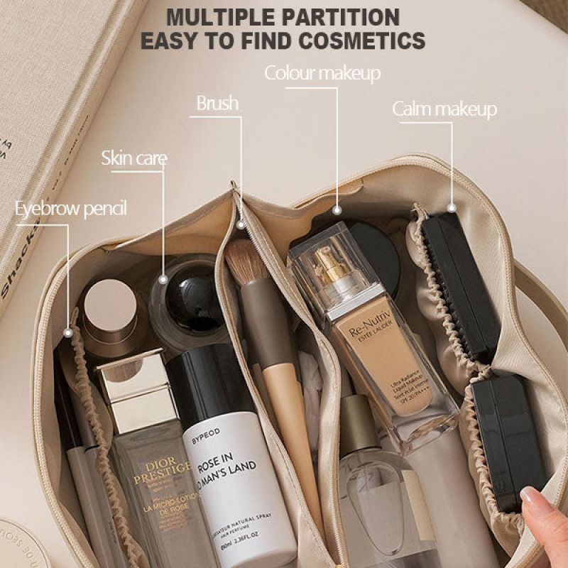 Elegant Vandafvisende Makeuptaske – Stor Kapacitet & Dobbeltlag Design til Rejse og Hverdag HEYHEY Worldwide Dropshipping Store