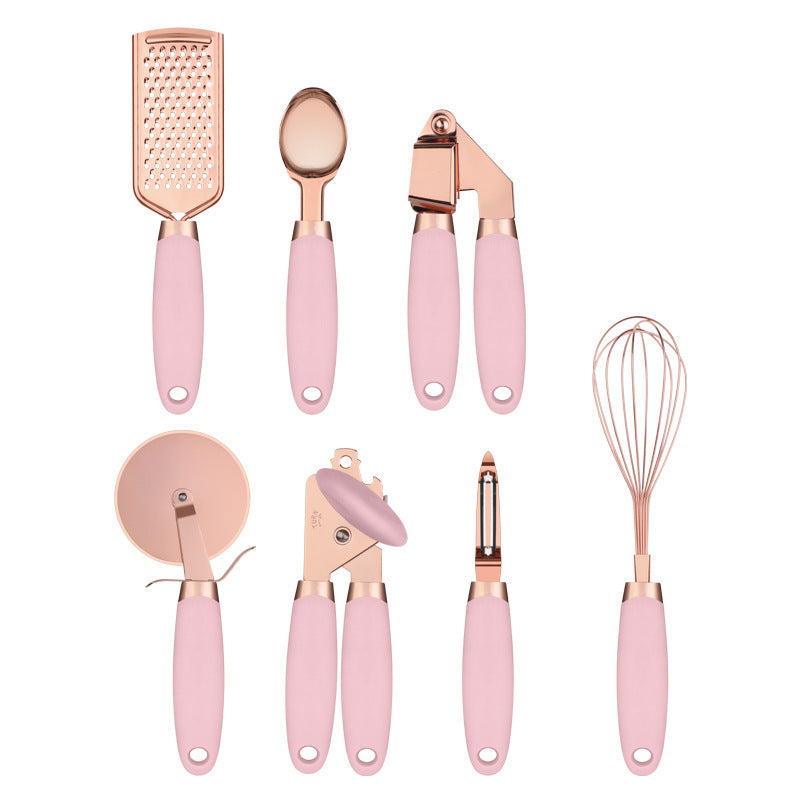 Rose Gold Køkkenredskabssæt i Rustfrit Stål – Elegant Design, Høj Kvalitet & Perfekt til Moderne Køkkener HEYHEY Worldwide Dropshipping Store